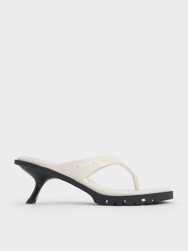 Charles & Keith - V-Strap Slant-Heel Thong Mules - Charles & Keith - Modalova