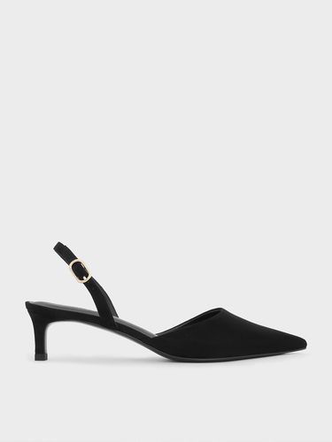 Charles & Keith - Faux Suede Pointed-Toe Slingback Kitten Heels - Charles & Keith - Modalova