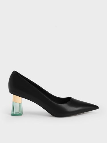 Charles & Keith - Metallic Accent Clear Heel Pumps - Charles & Keith - Modalova