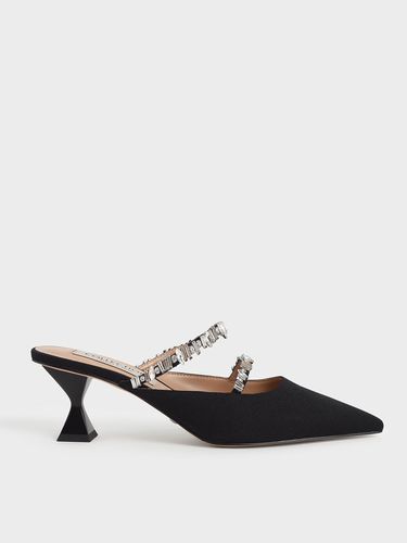 Charles & Keith - Canvas Double Gem Strap Mules - Charles & Keith - Modalova