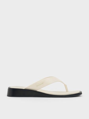 Charles & Keith - V-Strap Wedge Thong Sandals - Charles & Keith - Modalova