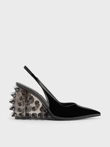 Charles & Keith - Patent Spike-Heel Slingback Wedges - Charles & Keith - Modalova