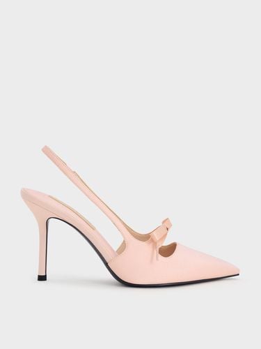 Charles & Keith - Satin Bow Pointed-Toe Slingback Pumps - Charles & Keith - Modalova