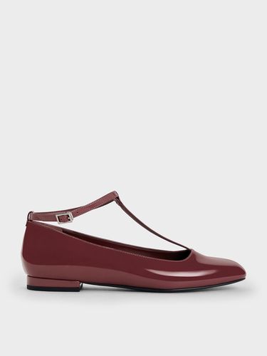 Charles & Keith - Patent T-Bar Ankle-Strap Ballet Flats - Charles & Keith - Modalova