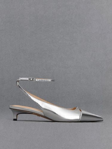 Charles & Keith - Metallic Leather Kitten-Heel Pumps - Charles & Keith - Modalova