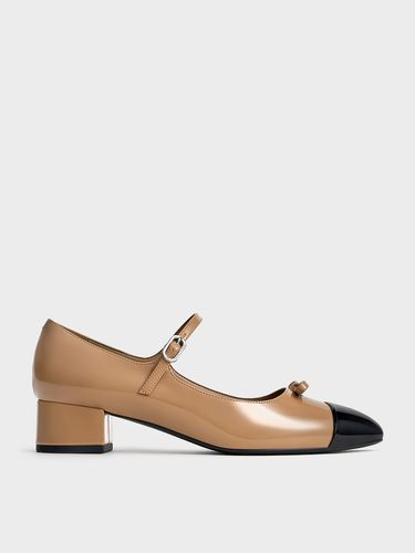 Charles & Keith - Patent Bow Cap-Toe Mary Jane Pumps - Charles & Keith - Modalova