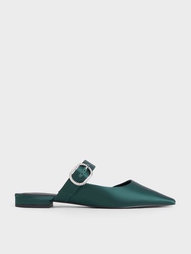 Charles & Keith - Recycled Polyester Crystal-Buckle Pointed-Toe Mules - Charles & Keith - Modalova