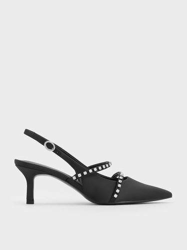 Charles & Keith - Satin Crystal-Embellished Mary Jane Pumps - Charles & Keith - Modalova