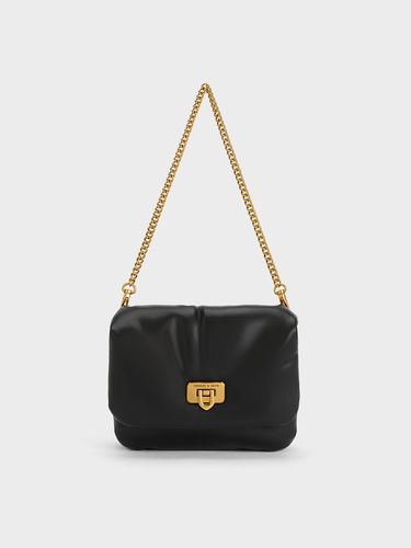 Charles & Keith - Paffuto Metallic Accent Chain-Handle Bag - Charles & Keith - Modalova