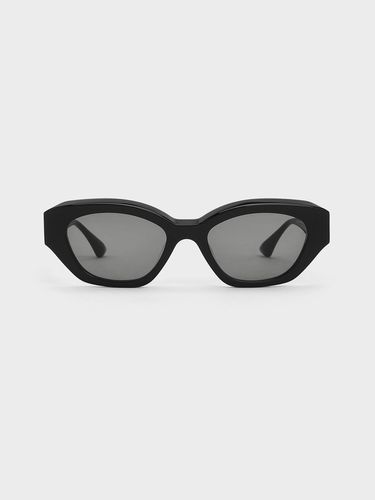 Charles & Keith - Recycled Acetate Geometric-Frame Cateye Sunglasses - Charles & Keith - Modalova