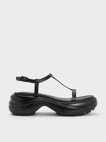 Charles & Keith - T-Bar Curved Platform Sports Sandals - Charles & Keith - Modalova