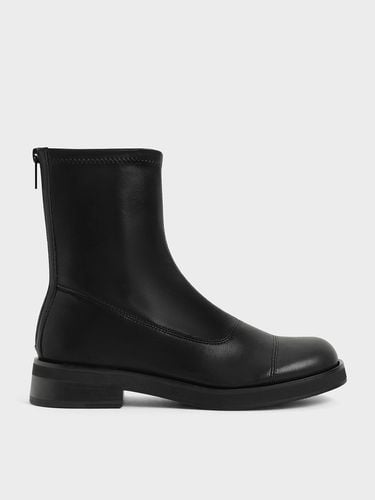 Charles & Keith - Round Toe Zip-Up Ankle Boots - Charles & Keith - Modalova