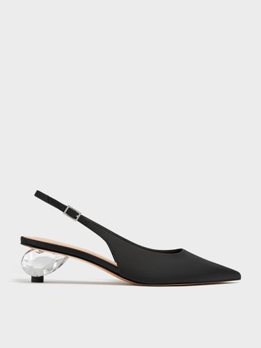 Charles & Keith - Satin-Pumps mit spitzer Zehenpartie und Kristallabsatz - Charles & Keith - Modalova