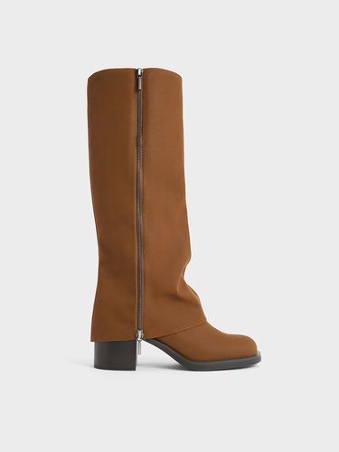 Charles & Keith - Louise Textured Side-Zip Knee-High Boots - Charles & Keith - Modalova