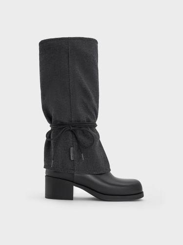 Charles & Keith - Kniehohe Schnürstiefel aus Vlies - Charles & Keith - Modalova