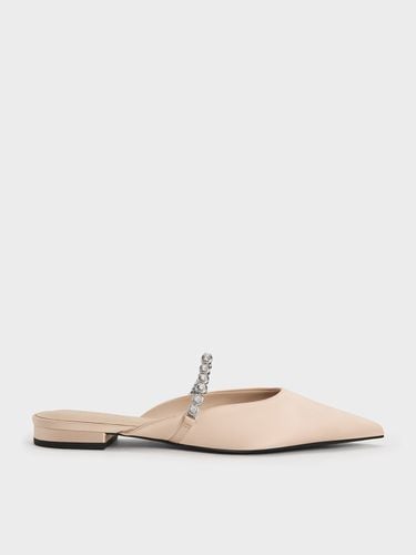 Charles & Keith - Flores Recycled Polyester Gem-Strap Metallic Flat Mules - Charles & Keith - Modalova