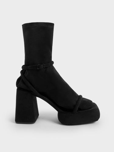 Charles & Keith - Lucile Textured Platform Calf Boots - Charles & Keith - Modalova