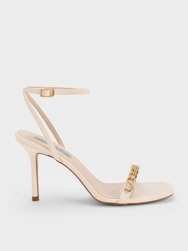 Charles & Keith - Chain-Embellished Ankle Strap Sandals - Charles & Keith - Modalova