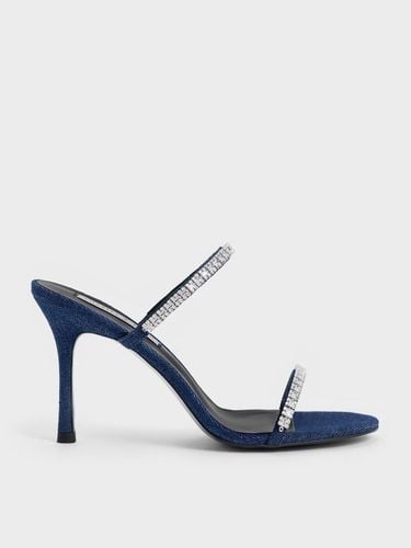 Charles & Keith - Ambrosia Denim Gem-Embellished Heeled Mules - Charles & Keith - Modalova