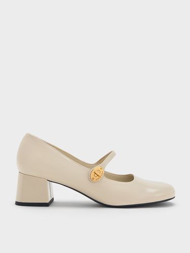 Charles & Keith - Hettie Patent Metallic-Buckle Block-Heel Mary Janes - Charles & Keith - Modalova