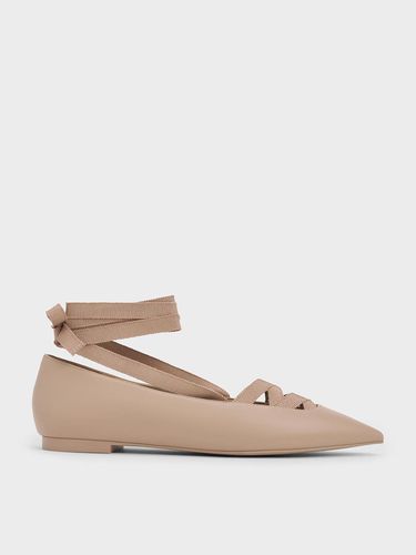 Charles & Keith - Pointed-Toe Tie-Around Ballet Flats - Charles & Keith - Modalova