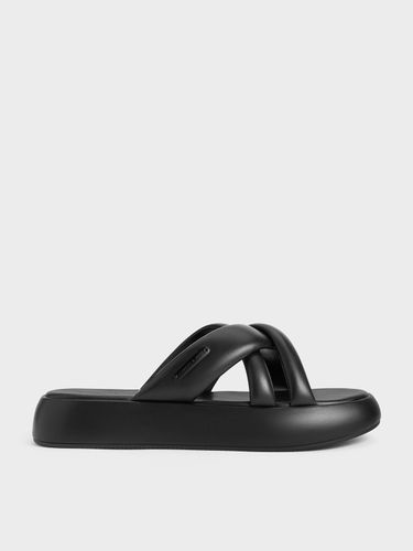 Charles & Keith - Puffy Crossover-Strap Slide Sandals - Charles & Keith - Modalova