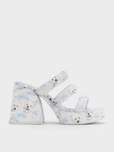 Charles & Keith - Tattie Dog-Print Puffy-Strap Platform Mules - Charles & Keith - Modalova