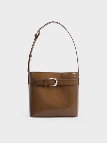 Charles & Keith - Gabine Leather Belted Bucket Bag - Charles & Keith - Modalova