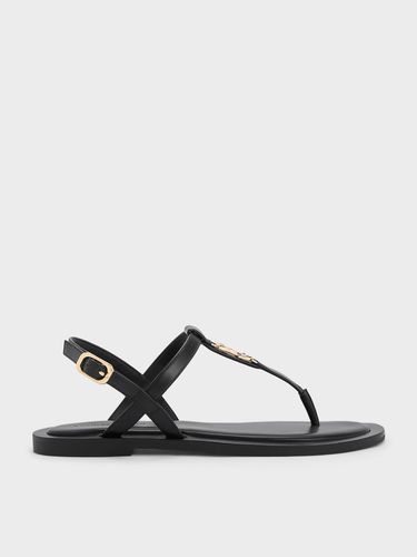 Charles & Keith - Metallic-Accent Thong Sandals - Charles & Keith - Modalova