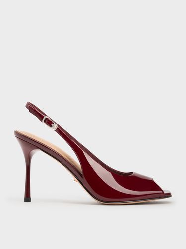 Charles & Keith - Kyra Lack-Peep-Toe-Slingback-Heels - Charles & Keith - Modalova