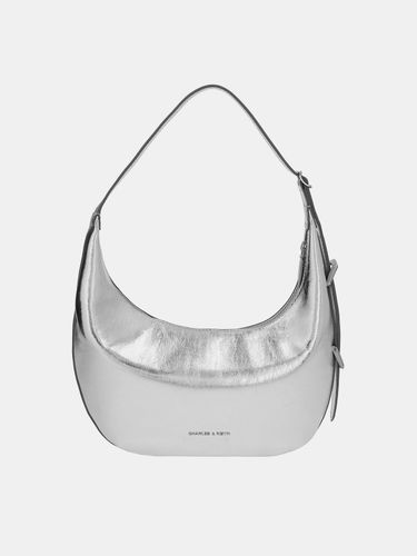 Charles & Keith - Bryna Metallic Curved Hobo Bag - Charles & Keith - Modalova