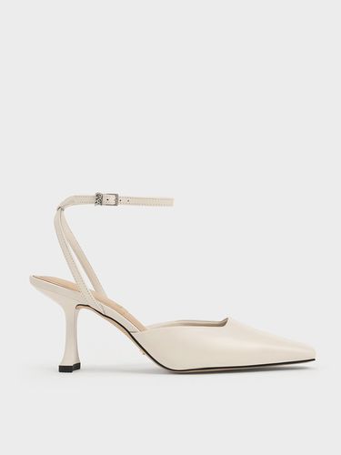 Charles & Keith - Leather Sculptural-Heel Ankle-Strap Pumps - Charles & Keith - Modalova