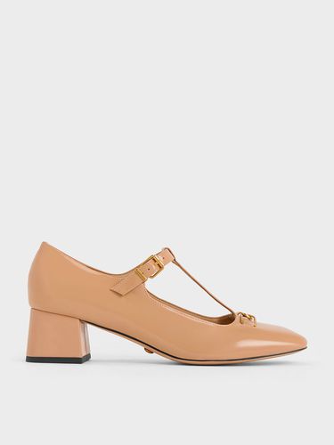 Charles & Keith - Gabine Leather T-Bar Mary Jane Pumps - Charles & Keith - Modalova