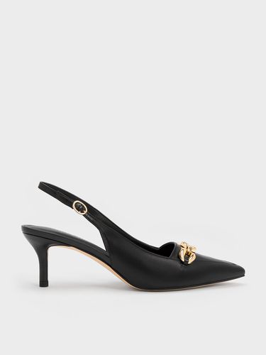 Charles & Keith - Avani Chunky Chain-Embellished Slingback Pumps - Charles & Keith - Modalova