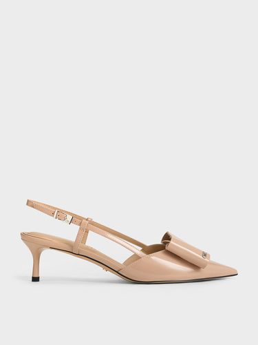 Charles & Keith - Lu Patent Leather Bow Slingback Pumps - Charles & Keith - Modalova