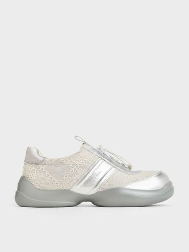 Charles & Keith - Casey Metallic & Lace Chunky Sneakers - Charles & Keith - Modalova