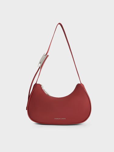 Charles & Keith - Nylon Curved Metallic-Accent Shoulder Bag - Charles & Keith - Modalova