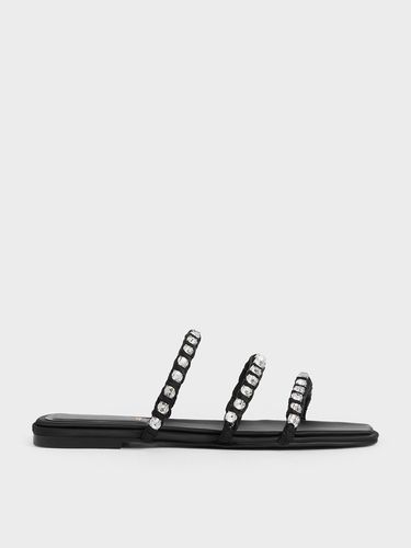 Charles & Keith - Goldie Recycled Polyester Gem-Encrusted Slide Sandals - Charles & Keith - Modalova