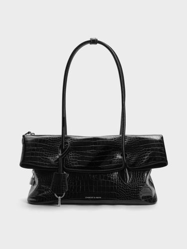 CHARLES & KEITH - Aveline Croc-Effect Front-Flap Shoulder Bag - Charles & Keith - Modalova