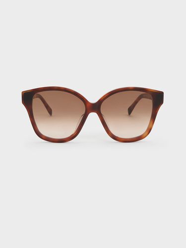 Charles & Keith - Tortoiseshell Recycled Acetate Classic Butterfly Sunglasses - Charles & Keith - Modalova