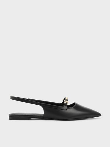 Charles & Keith - Metallic Bar Accent Slingback Flats - Charles & Keith - Modalova