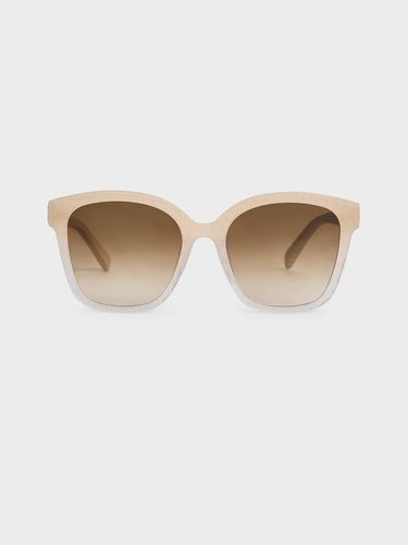 Charles & Keith - Recycled Acetate & Leather Ombre Quilted Sunglasses - Charles & Keith - Modalova