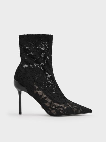 Charles & Keith - Lace & Mesh Ankle Boots - Charles & Keith - Modalova