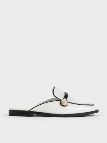 Charles & Keith - Two-Tone Pearl-Embellished Loafer Mules - Charles & Keith - Modalova