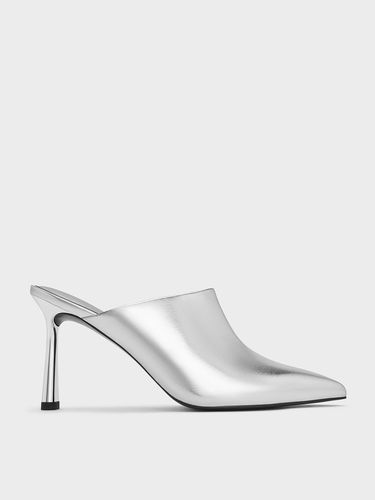 Charles & Keith - Metallic High-Vamp Pointed-Toe Heeled Mules - Charles & Keith - Modalova