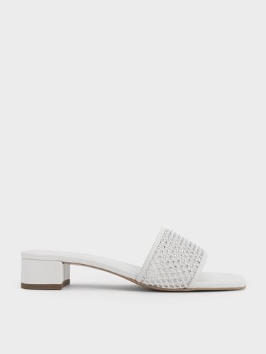 Charles & Keith - Satin Crystal-Embellished Heeled Mules - Charles & Keith - Modalova