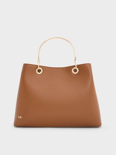 Charles & Keith - Leather Boxy Ring-Handle Bag - Charles & Keith - Modalova