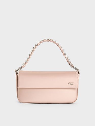 Charles & Keith - Goldie Satin Front Flap Gem-Strap Bag - Charles & Keith - Modalova