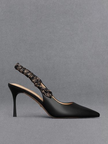 Charles & Keith - Tully Gerüschte, bedruckte Slingback-Pumps aus Leder - Charles & Keith - Modalova