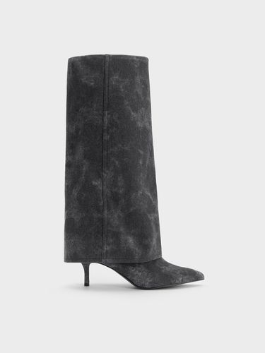 Charles & Keith - Denim Fold-Over Pointed-Toe Knee-High Boots - Charles & Keith - Modalova